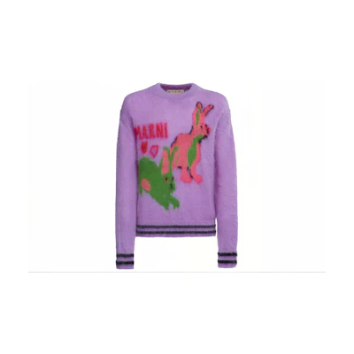MARNI Lunar New Year Rabbit Jacquard Knit Sweater SS23 Limited Edition GCMG0298Q0-UFU158-00C05
