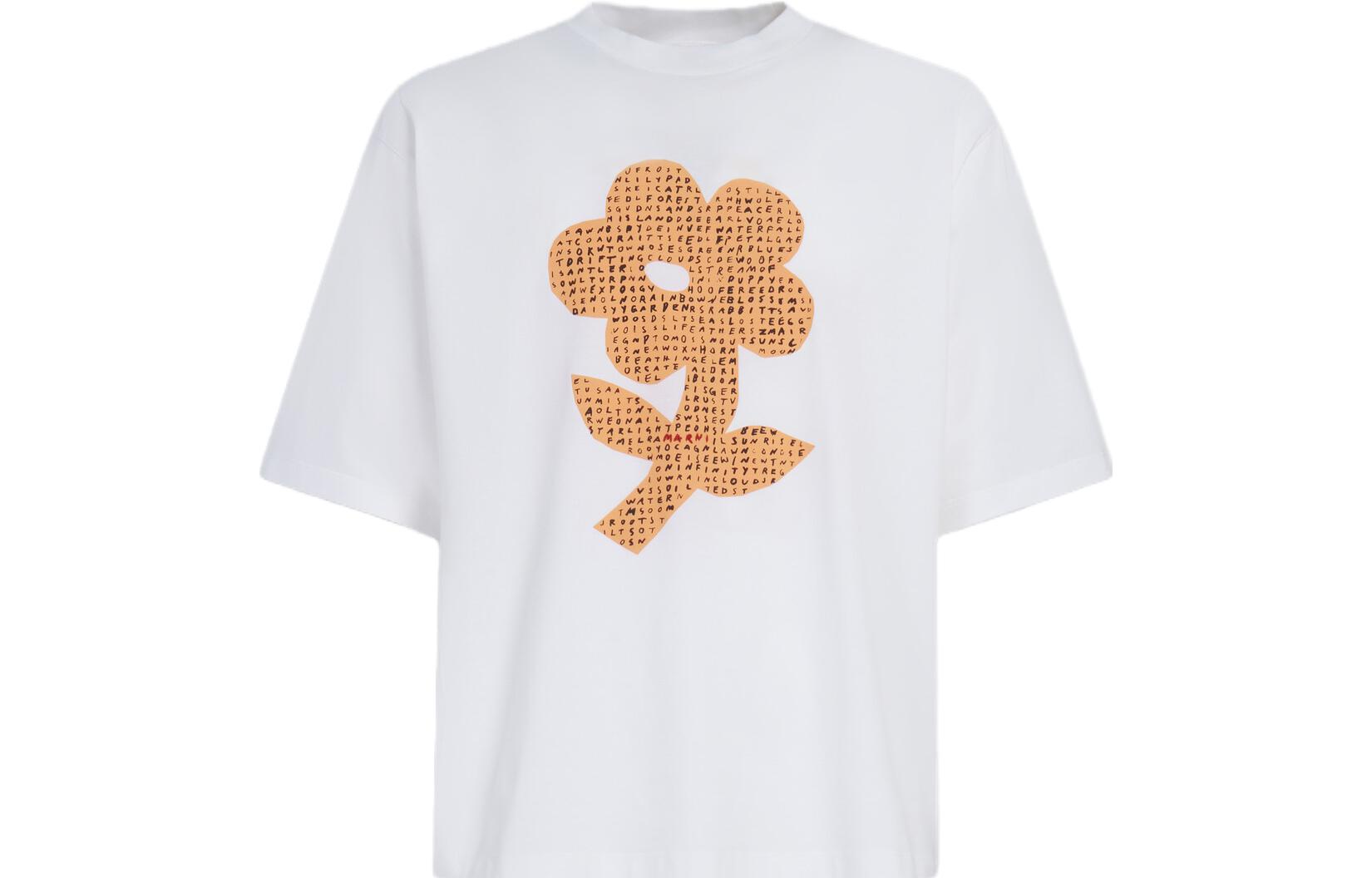 Order MARNI オーバーサイズ ホワイトTシャツ レタープリントデザイン. HUMU0223PPUSCW19FWW01