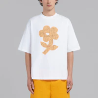 Lookbook MARNI 字母印花設計白色寬鬆T恤 HUMU0223PPUSCW19FWW01