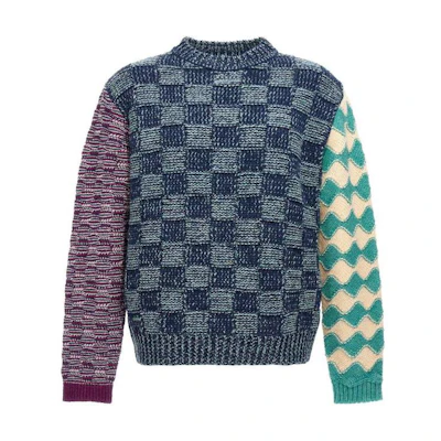 MARNI Plaid Crewneck Loose-Fit Long Sleeve Sweater Multicolor. GCMG0343Q0-UFWH90-MXV19