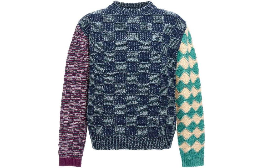 Order 마르니 플래드 크루넥 루즈핏 긴팔 스웨터 멀티컬러. GCMG0343Q0-UFWH90-MXV19