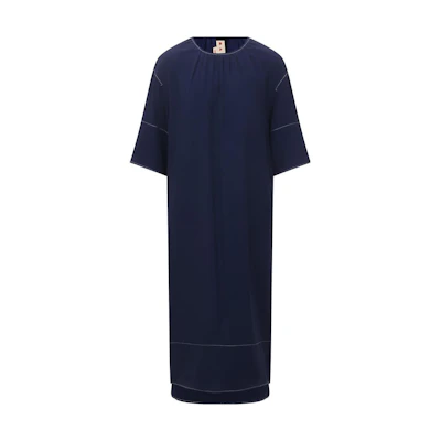 MARNI Relaxed Fit Asymmetric Midi T-Shirt Dress Deep Blue ABMA0441A0TV28500B65