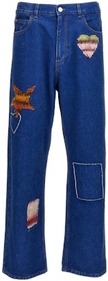 MARNI Straight-Leg Jeans with Embroidered Patches Blue. PUJU0021LX-USCU83-BDB60 Order MARNI Straight-Leg Jeans with Embroidered Patches Blue. PUJU0021LX-USCU83-BDB60