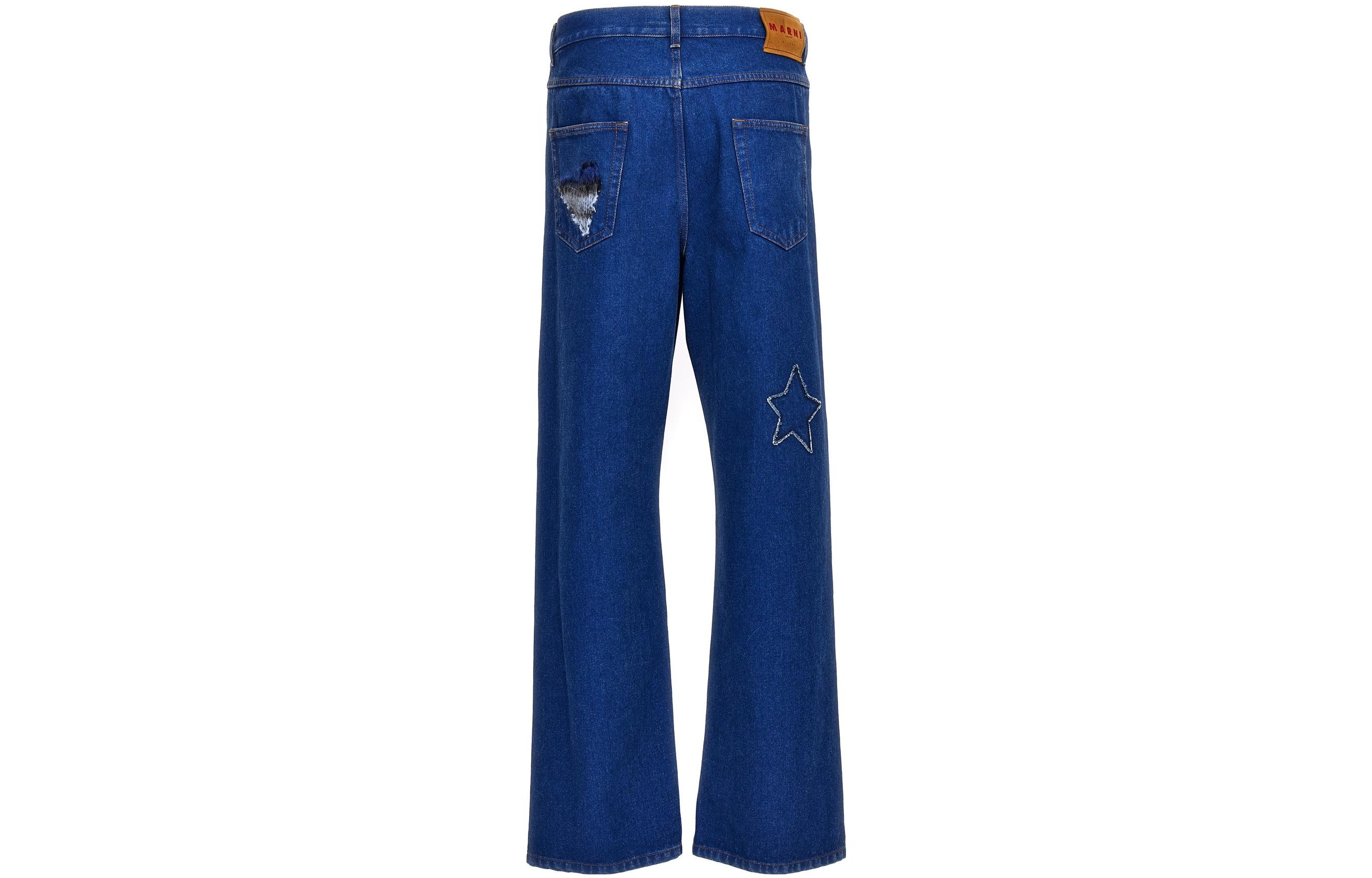 Lookbook マルニ ストレートレッグジーンズ 刺繍パッチ ブルー PUJU0021LX-USCU83-BDB60