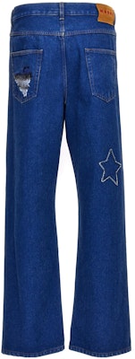 MARNI Straight-Leg Jeans with Embroidered Patches Blue. PUJU0021LX-USCU83-BDB60 Lookbook MARNI Straight-Leg Jeans with Embroidered Patches Blue. PUJU0021LX-USCU83-BDB60
