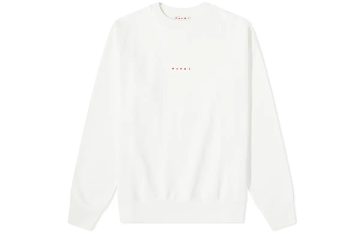 MARNI  White Crewneck Long Sleeve Sweatshirt with Logo. FUMU0074P9-USCU87-L1W02