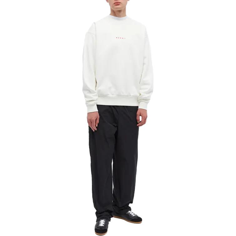 Lookbook Sudadera Blanca de Manga Larga MARNI con Logo. FUMU0074P9-USCU87-L1W02