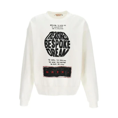 MARNI White Crewneck Sweatshirt with Letter Pattern Long Sleeve. FUMU0074PC-USCV85-BEW03