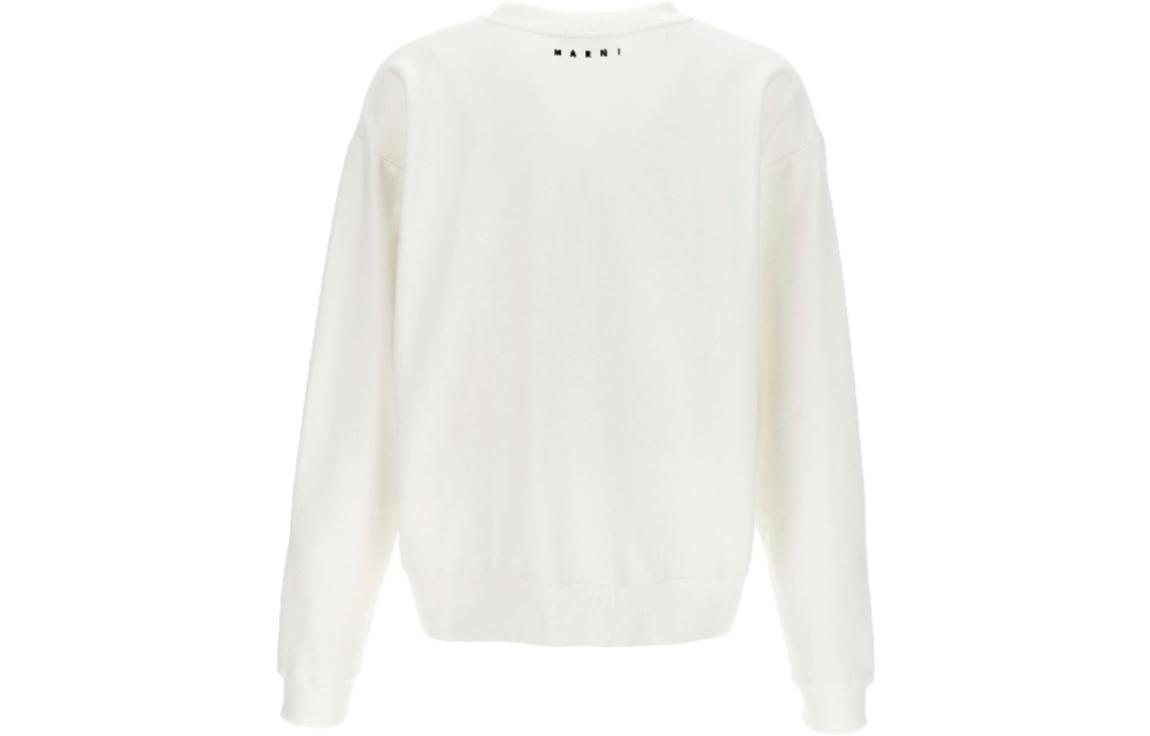 Lookbook Sudadera Blanca MARNI de Cuello Redondo con Patrones de Letras y Manga Larga. FUMU0074PC-USCV85-BEW03