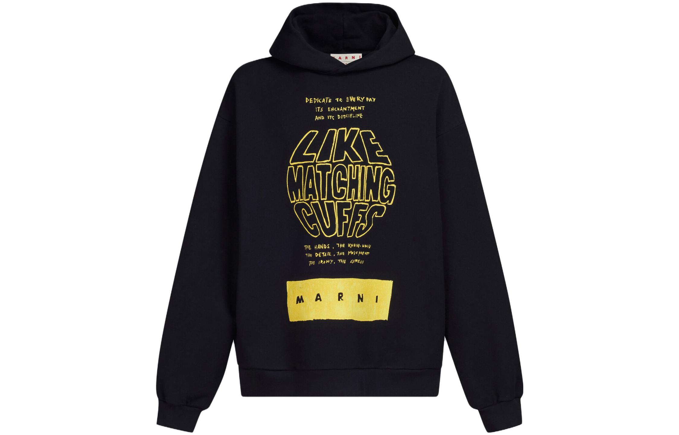 MARNI Black Crewneck Sweatshirt with Letter Print FUMU0074PB-USCV79-PDN99