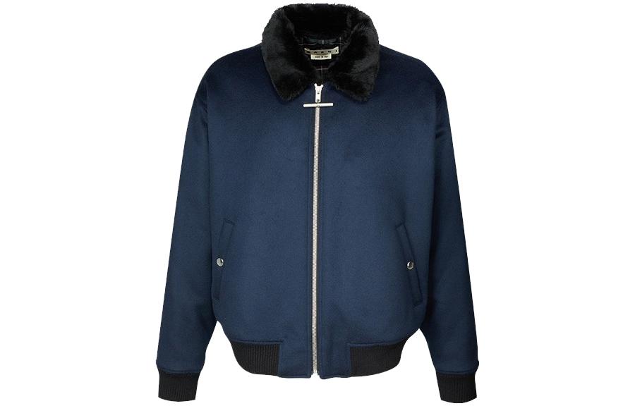 MARNI Blue Cotton Sweatshirt with Patterned Logo Print, Loose Fit Crewneck FUMU0074PD-USCW22-FLB95