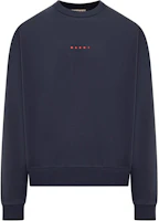 MARNI Blue Crewneck Sweatshirt with Letter Print Long Sleeves FUMU0074P9-USCU87-LOB95 MARNI Blue Crewneck Sweatshirt with Letter Print Long Sleeves FUMU0074P9-USCU87-LOB95