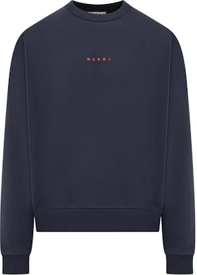 MARNI Blue Crewneck Sweatshirt with Letter Print Long Sleeves FUMU0074P9-USCU87-LOB95 Buy MARNI Blue Crewneck Sweatshirt with Letter Print Long Sleeves FUMU0074P9-USCU87-LOB95
