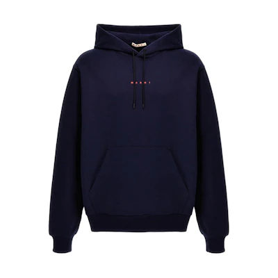 MARNI Brown Cotton Hoodie with Logo Patch Long Sleeves FUMU0137X0UTC397-BROWN