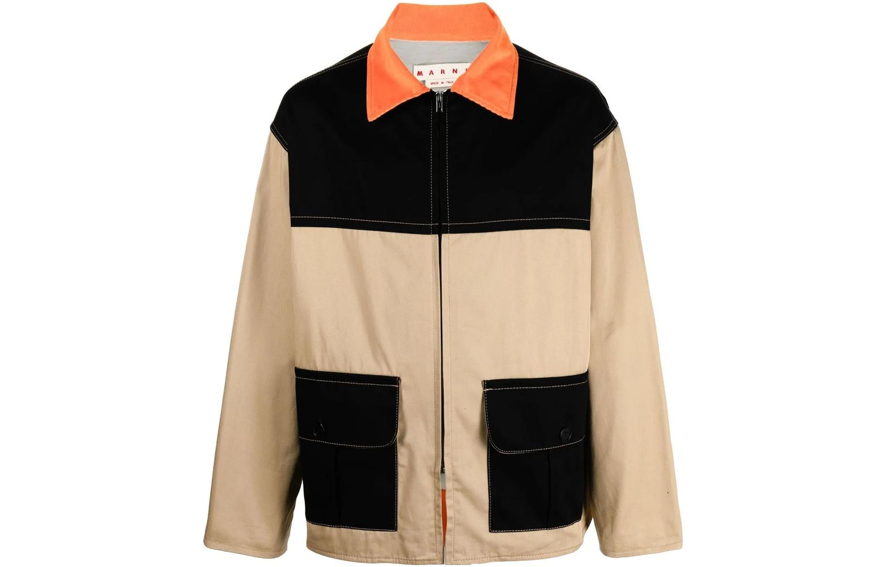 MARNI Color-Block Full-Zip Drawstring Hoodie Jacket - Blue JUMU0063QS-S49791-00B60