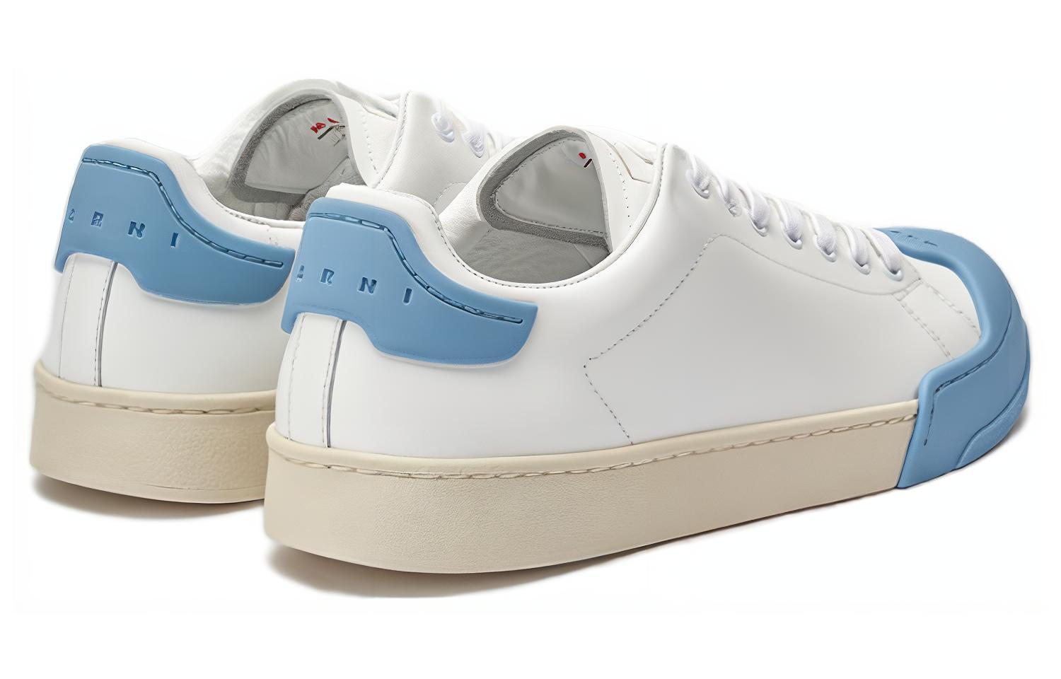 Shop MARNI Dada Bumper 皮革 潮流百搭 低幫 板鞋 男款 白色