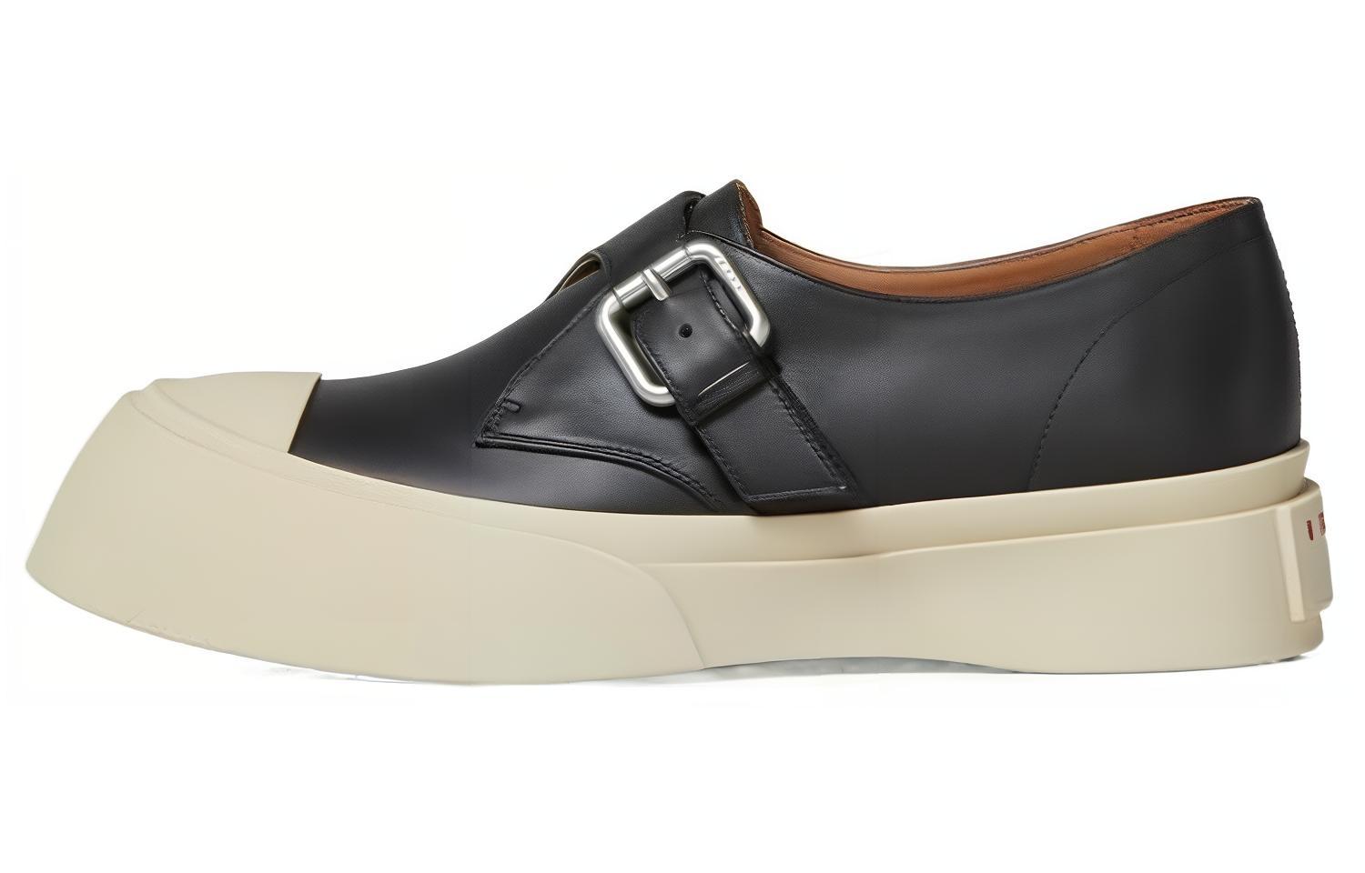 MARNI Dada Leather Minimalist Low-Top Casual Sneakers Black Mens SNZU017102P272200N99