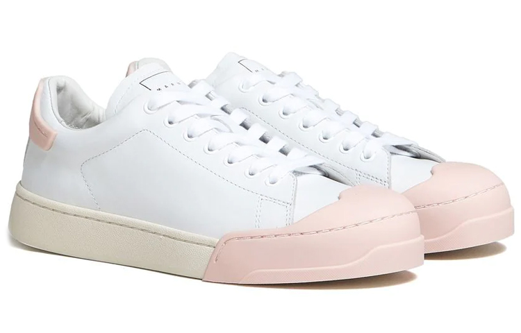 Order MARNI 牛皮 系帶拼接 時尚板鞋 男款 白粉色