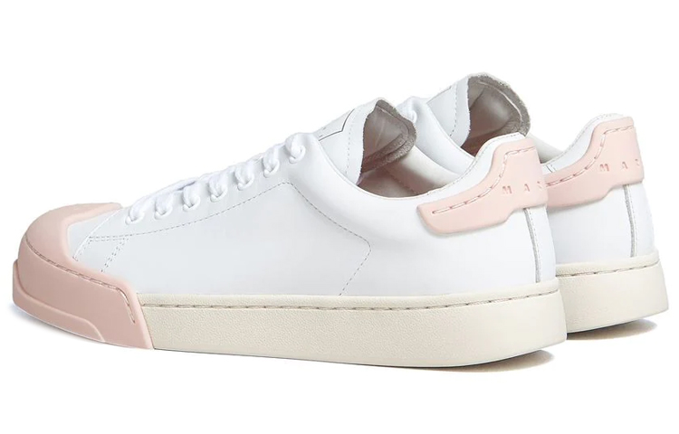 Lookbook MARNI 牛皮 系帶拼接 時尚板鞋 男款 白粉色