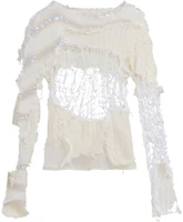 MARNI Distressed Rip Detail Crewneck Pullover Sweatshirt White () GCMG0320Q0-UFU127-MXW02 MARNI Distressed Rip Detail Crewneck Pullover Sweatshirt White () GCMG0320Q0-UFU127-MXW02