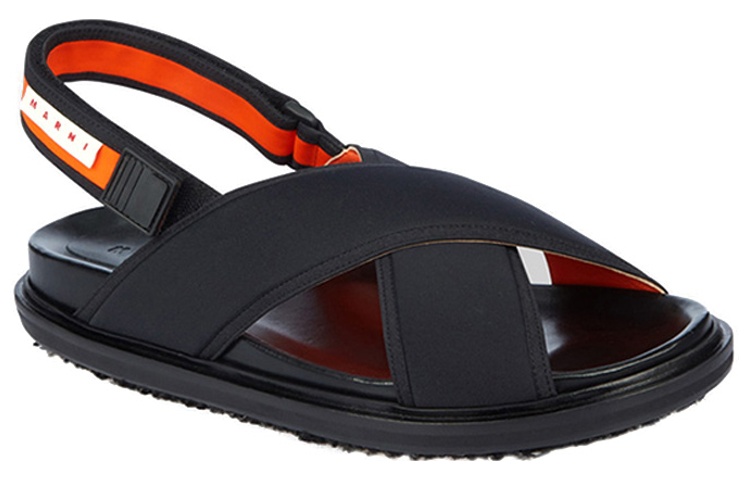 Order MARNI 皮革 魔術貼 時尚涼鞋 男款 黑色