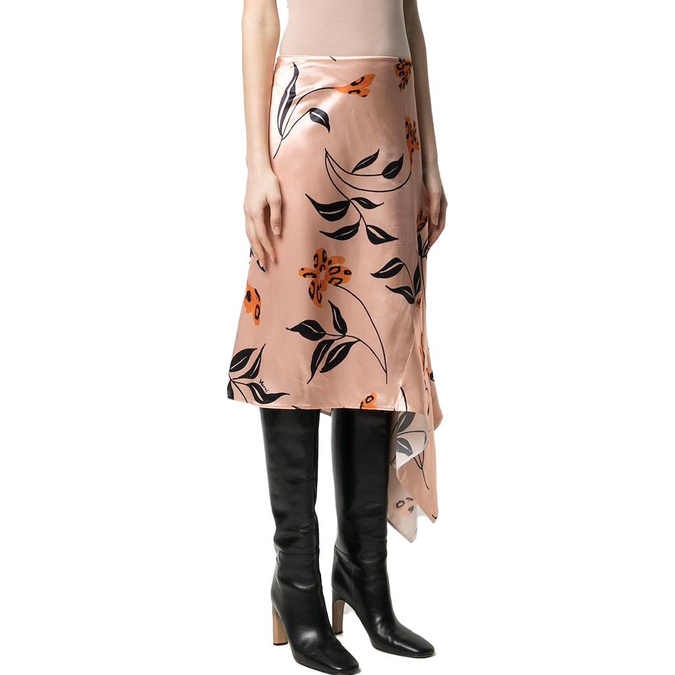 Purchase MARNI Skirt Maxi Kasual Bunga Asimetri Beige GOMAT13A00UTV826LFC29