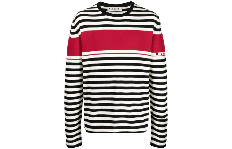 MARNI FW21 Blue Logo Colorblock Hooded Loose-Fit Jacket JUMU0086Q0-S53656-Y4415