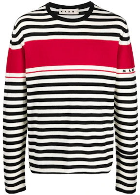 MARNI FW21 Black Striped Crewneck Sweatshirt GCMG0181Q0-S17747-RGN99 Buy MARNI FW21 Black Striped Crewneck Sweatshirt GCMG0181Q0-S17747-RGN99