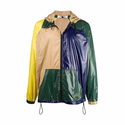 MARNI FW21 Brown Logo Patch Zip-Up Jacket for Men JUMU0106LW-UTW913-00M02