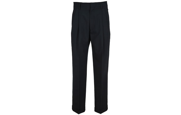 Order Seluar Lurus Wool MARNI FW21 Biru Gelap PUMU0091A0-TW839-00B99