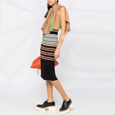 MARNI FW21 Striped Rib Knit Midi Skirt Black GOMD0053Q0-UFW582-MXN99 Purchase MARNI FW21 Striped Rib Knit Midi Skirt Black GOMD0053Q0-UFW582-MXN99
