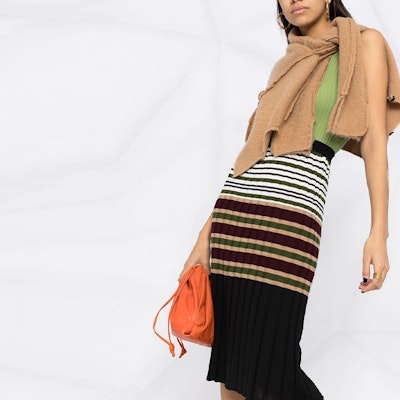 MARNI FW21 Striped Rib Knit Midi Skirt Black GOMD0053Q0-UFW582-MXN99 Details for MARNI FW21 Striped Rib Knit Midi Skirt Black GOMD0053Q0-UFW582-MXN99