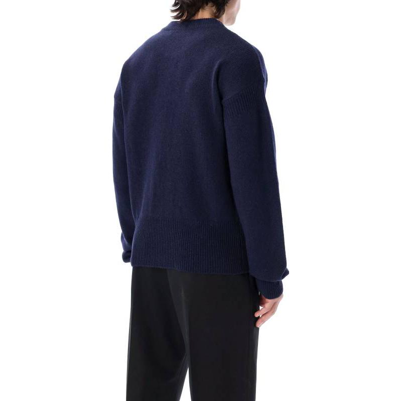 Shop MARNI FW22 蓝色羊毛大Logo圆领套头衫毛衣. GCMG0262Q0UFH93500B79