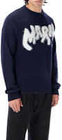 Purchase MARNI FW22 藍色羊毛大Logo圓領毛衣 潮流上衣 GCMG0262Q0UFH93500B79