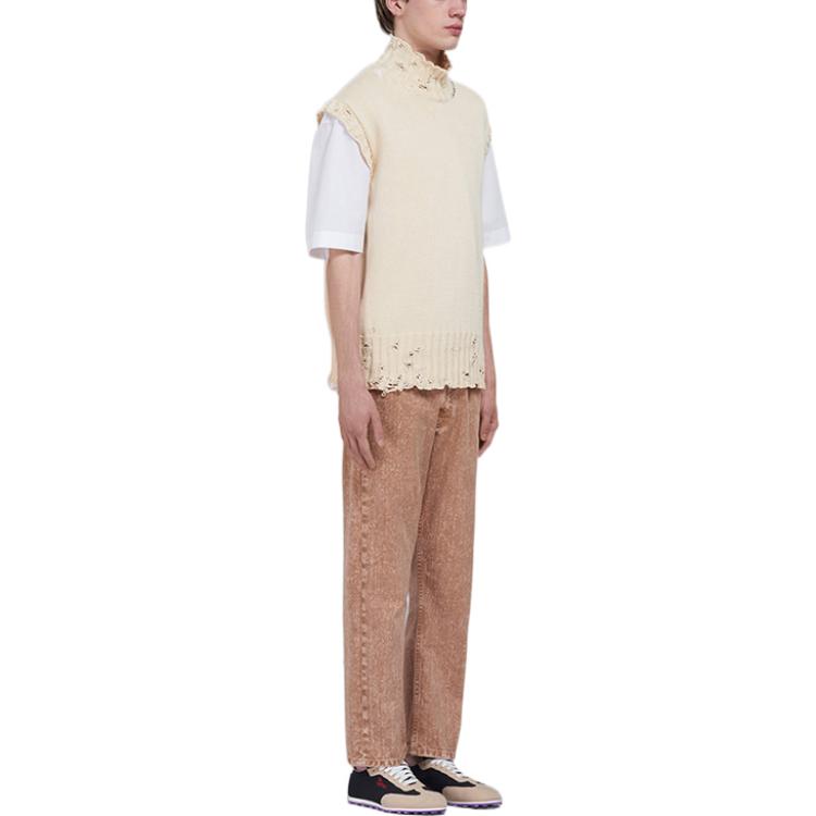 Lookbook MARNI FW22 ニットプルオーバーベスト ダメージロゴ オフホワイト. DVMG0045A0-UFC652-00W03