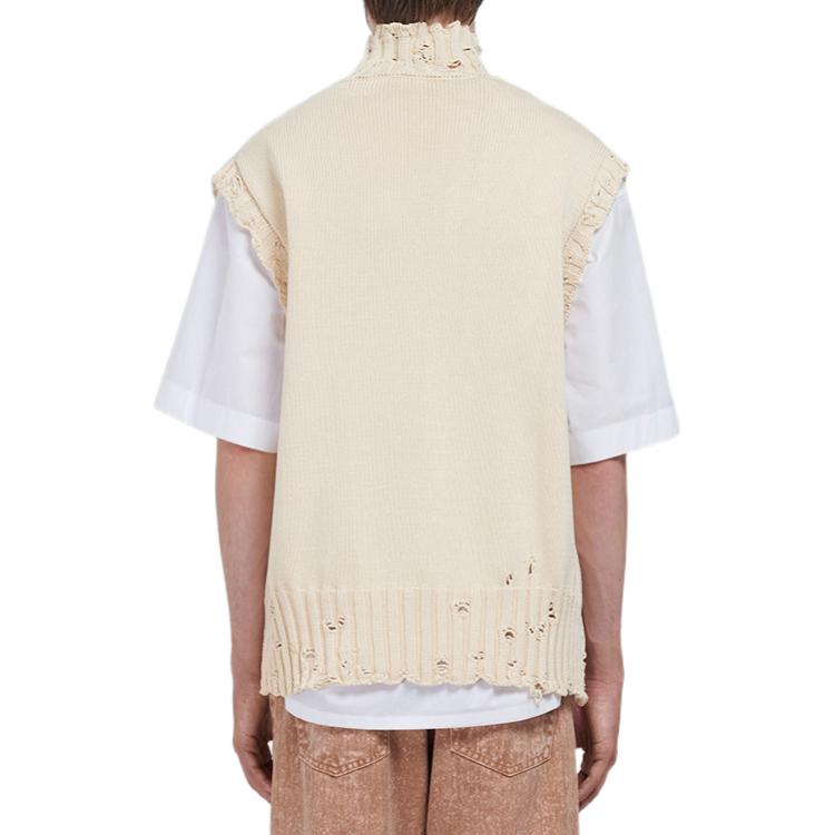 Purchase MARNI FW22 ニットプルオーバーベスト ダメージロゴ オフホワイト. DVMG0045A0-UFC652-00W03