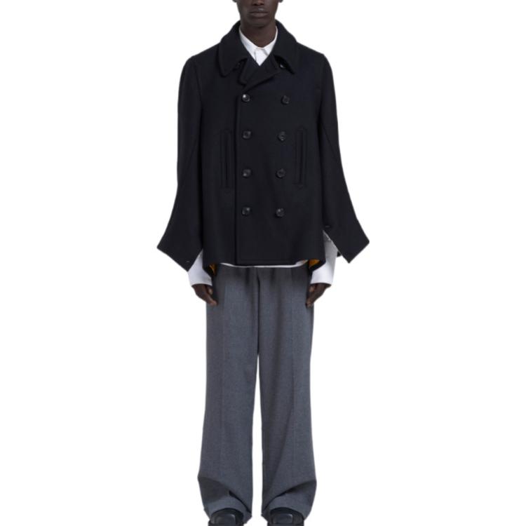 Lookbook 마르니 FW22 솔리드 더블버튼 캐주얼 자켓 블랙. TUMU0108U0UTW967-00N99