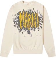 MARNI FW22 Beige Scaly Letter Print Crewneck Long Sleeve Sweatshirt Men. FUMU0074P7USCU17IMW13 MARNI FW22 Beige Scaly Letter Print Crewneck Long Sleeve Sweatshirt Men. FUMU0074P7USCU17IMW13