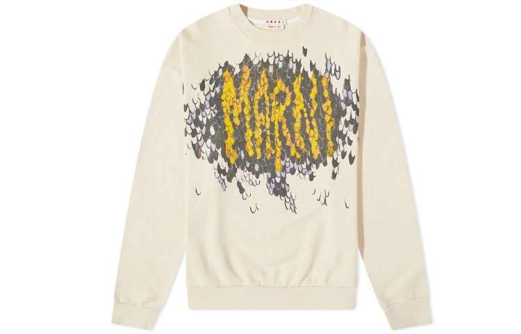 Order Sudadera Beige MARNI FW22 con Estampado Escamoso y Manga Larga para Hombre. FUMU0074P7USCU17IMW13