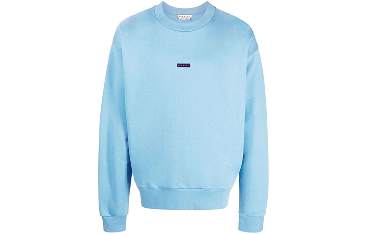 Marni FW22 Blue Hoodie with Logo Letter Print Pullover Design FUMU0073P5-USCU55-CLB60