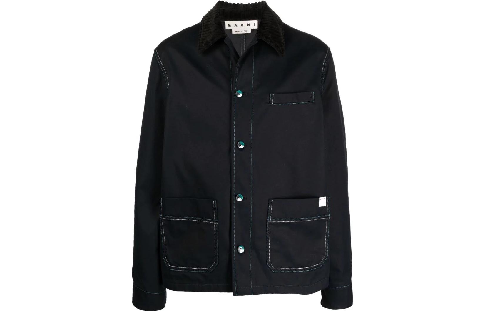 MARNI FW22 Color-Block Hoodie with Faux Patch Embroidery Yellow Male FUMU0073S7USCU52DDV30