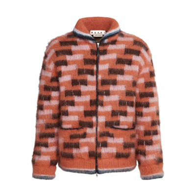 MARNI FW22 Colorblock Stand Collar Jacket Blue Black Menswear SUMU0004QS-UTN892-00N99