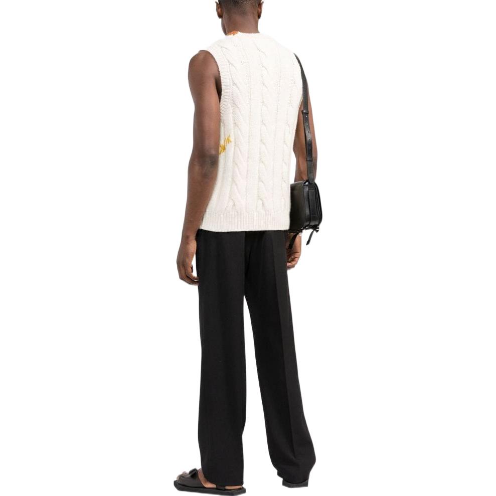 Shop マルニ FW22 コントラストステッチ Vネック ニットベスト ホワイト メンズ. CVMG0088Q0UFWH0700W02