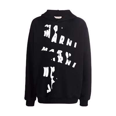 MARNI FW22 Distorted Letter Print Hoodie Black Men’s FUMU0067P5USCU20SLN99