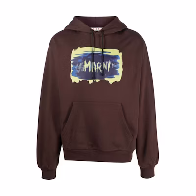 MARNI FW22 Logo Print Red Hoodie Long Sleeve Sweatshirt FUMU0067P5USCU20SLR63