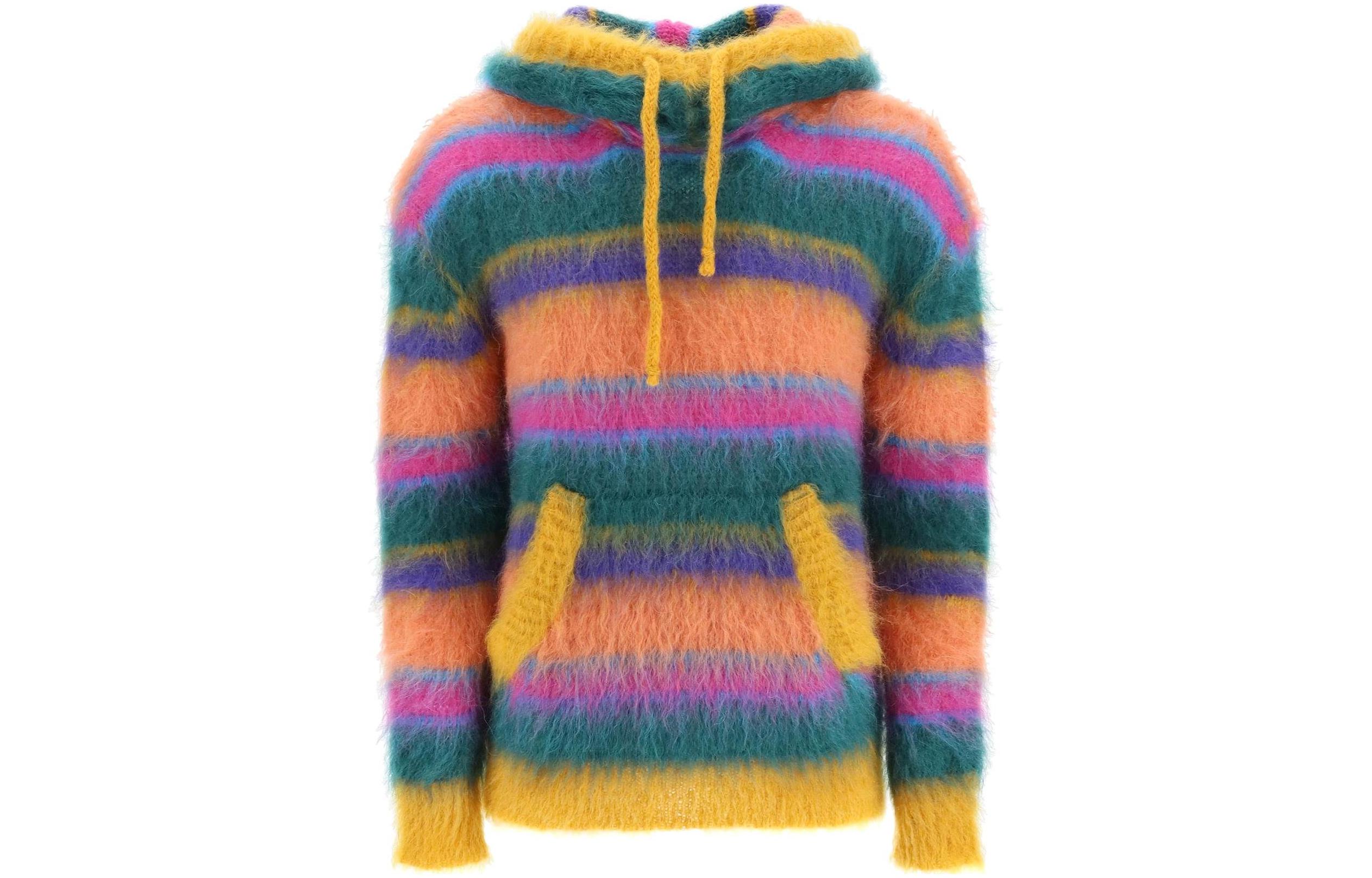 MARNI FW22 Striped Layered Hoodie Long Sleeve Blue FUMU0110QX-UTC164-00B39