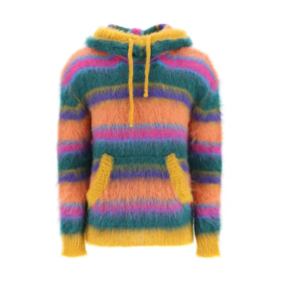 MARNI FW22 Striped Layered Hoodie Long Sleeve Blue FUMU0110QX-UTC164-00B39
