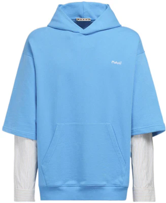 MARNI FW22 Striped Layered Hoodie Long Sleeve Blue FUMU0110QX-UTC164-00B39 Buy MARNI FW22 Striped Layered Hoodie Long Sleeve Blue FUMU0110QX-UTC164-00B39