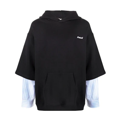 MARNI FW22 Unisex Blue Hoodie with Logo Letter Print Pullover Design FUMU0069P8-USCT76-PLB48