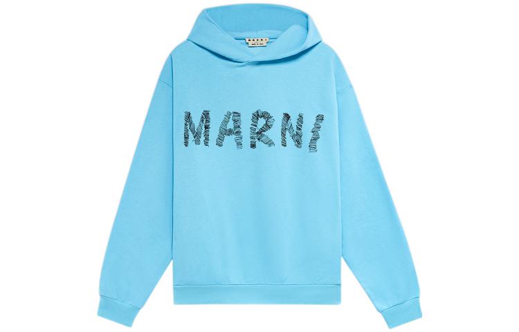 MARNI FW22 White Hoodie with Logo Print Long Sleeve FUMU0073P5USCU55CLW03